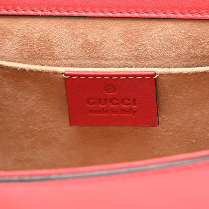 Gucci Calfskin Studded Small Padlock Shoulder Bag Hibiscus Red 6 of 10