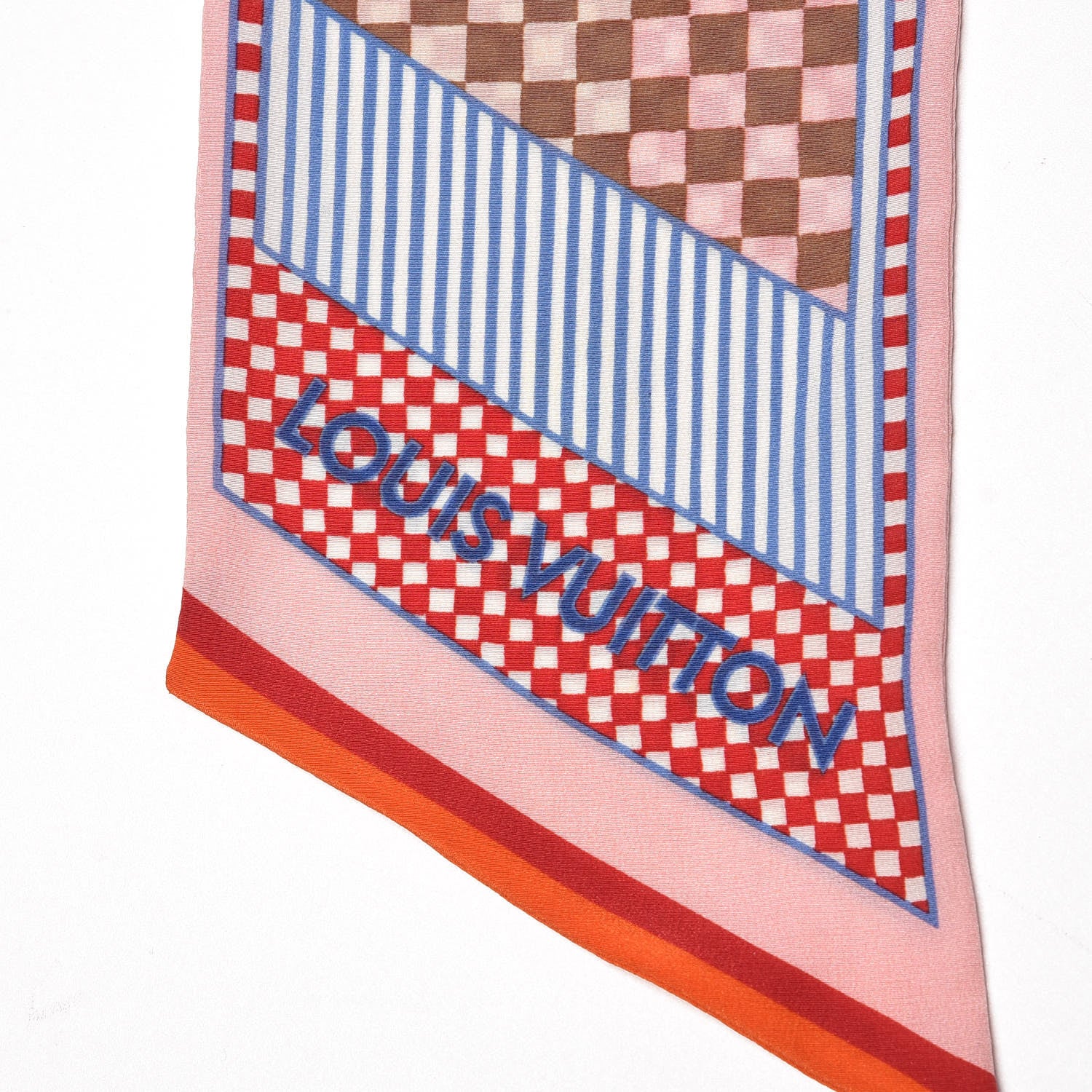 Louis Vuitton Silk Damier Aquarelle Bandeau Piment 4 of 4