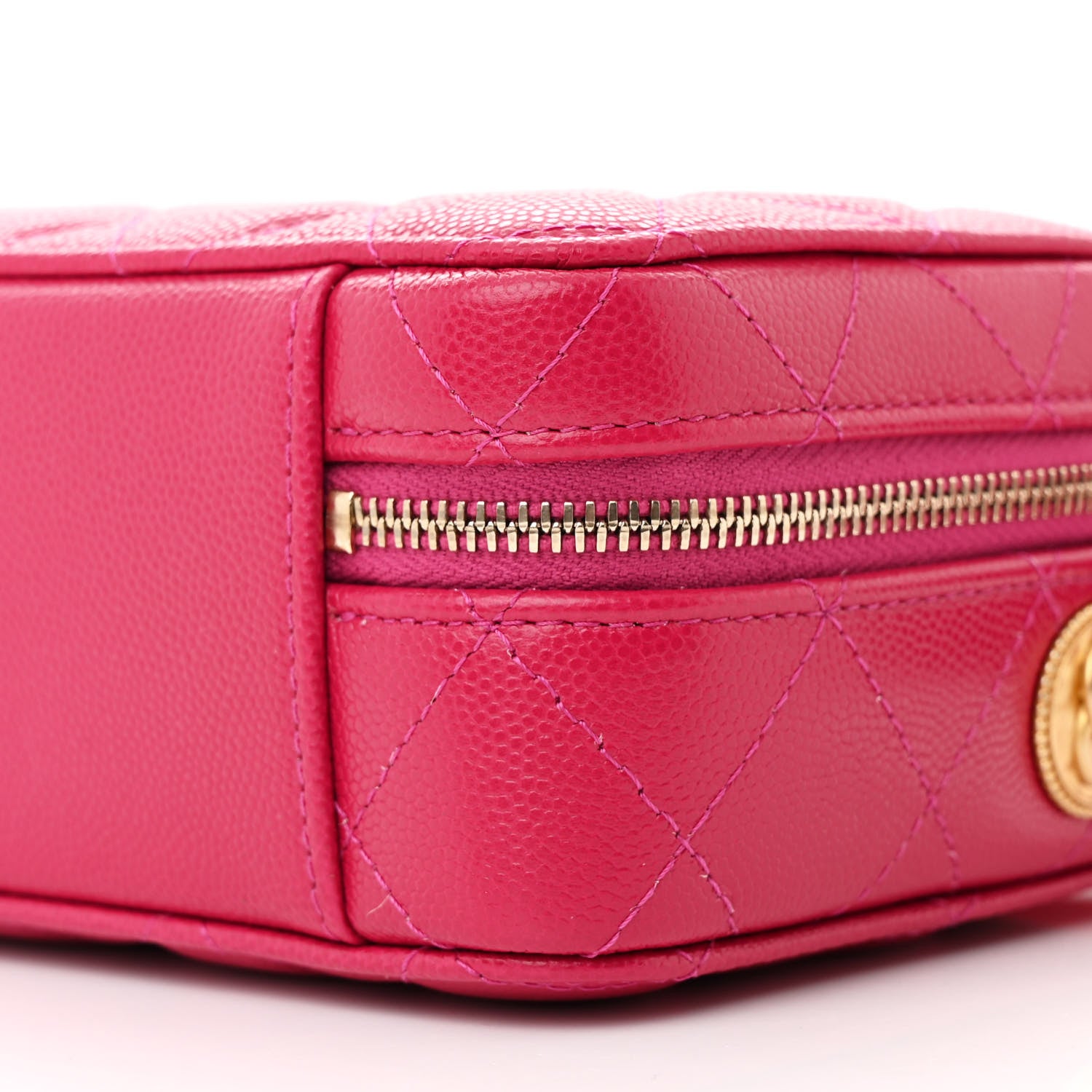 Chanel Caviar Quilted Twist Your Buttons Clutch With Chain Fuchsia 11 of 12