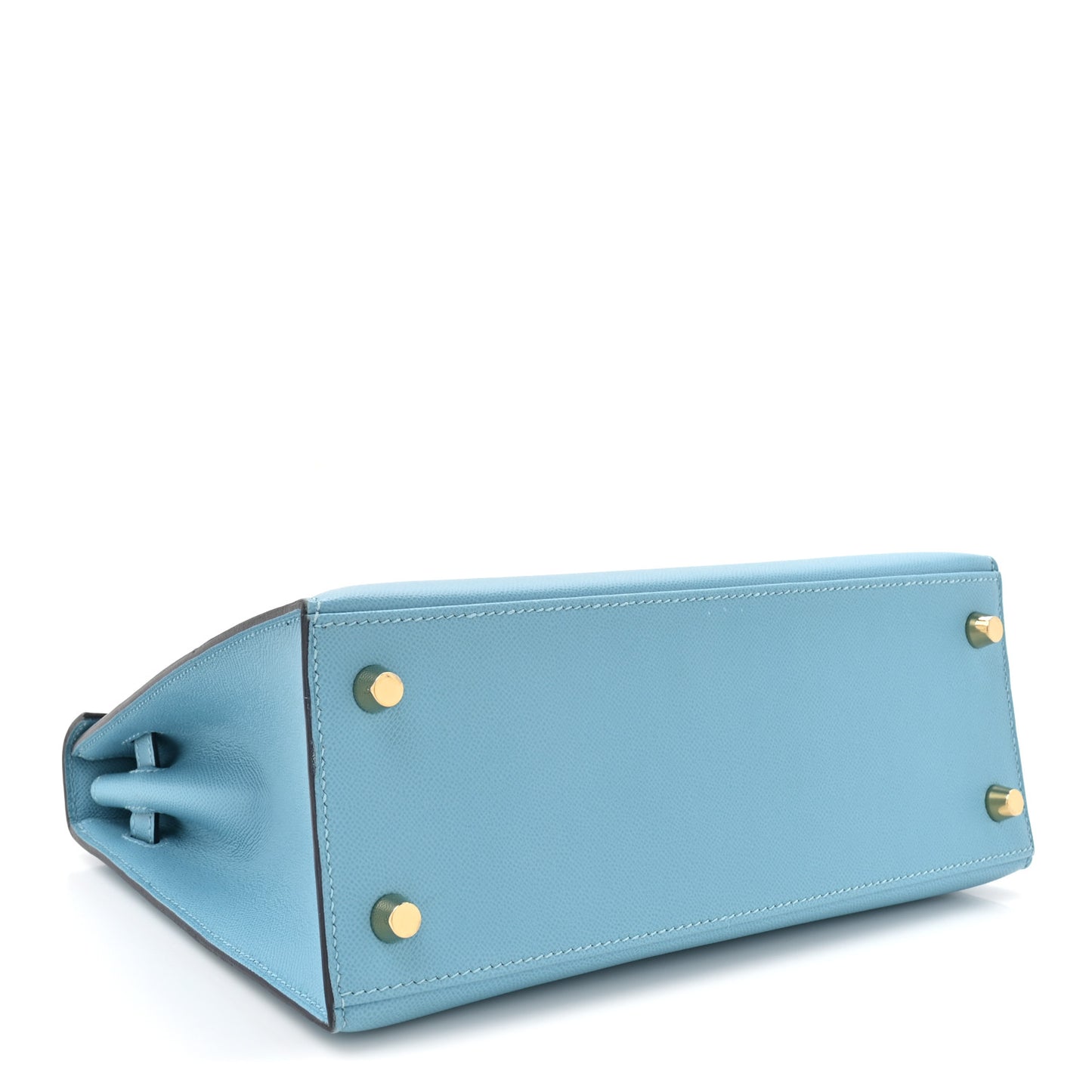 Madame Calfskin Kelly Sellier 25 Bleu Du Nord