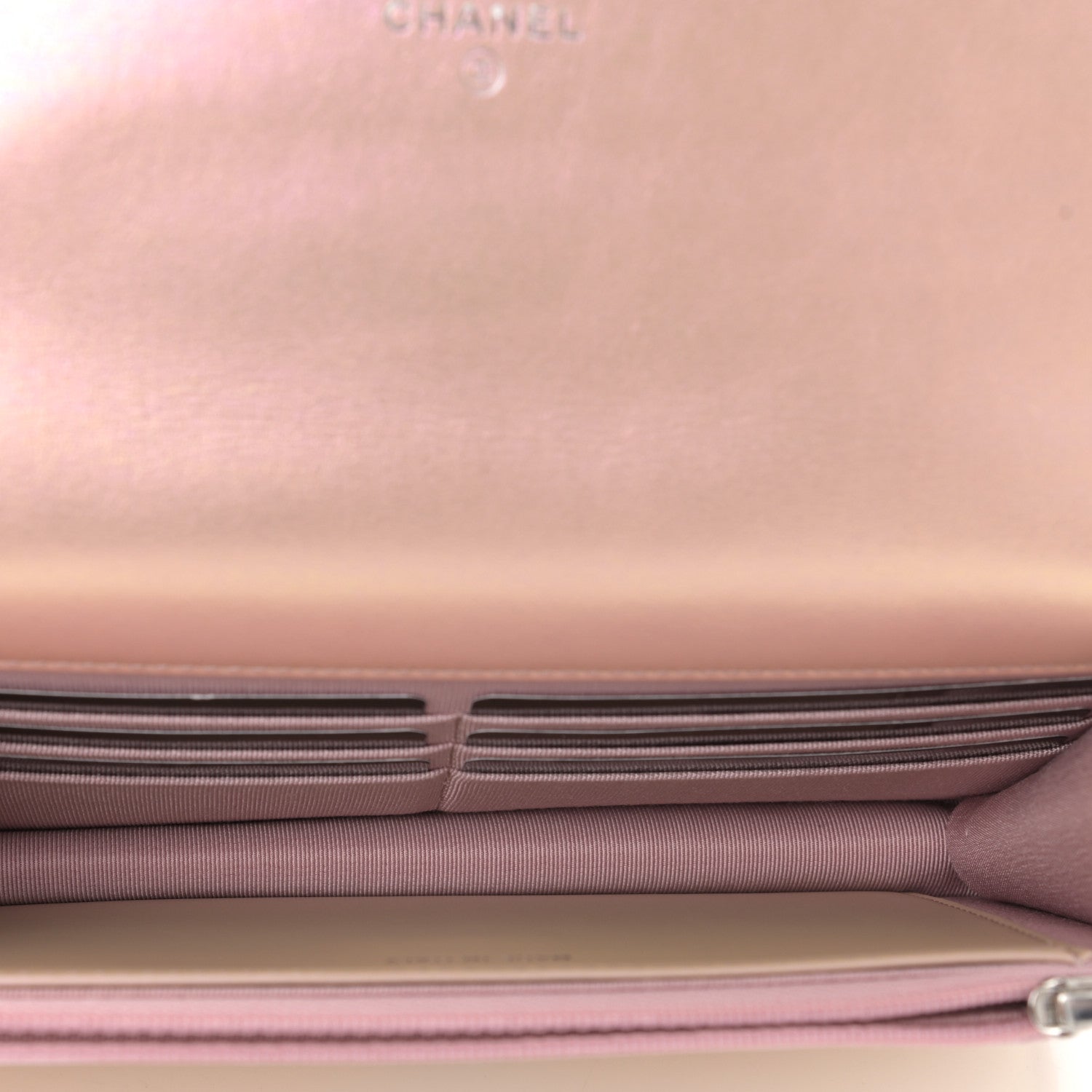 Chanel Iridescent Calfskin Quilted Wallet On Chain WOC Pink 5 of 13