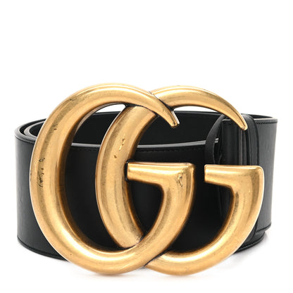 Gucci Calfskin Double G Wide Belt 95 38 Black 1 of 5