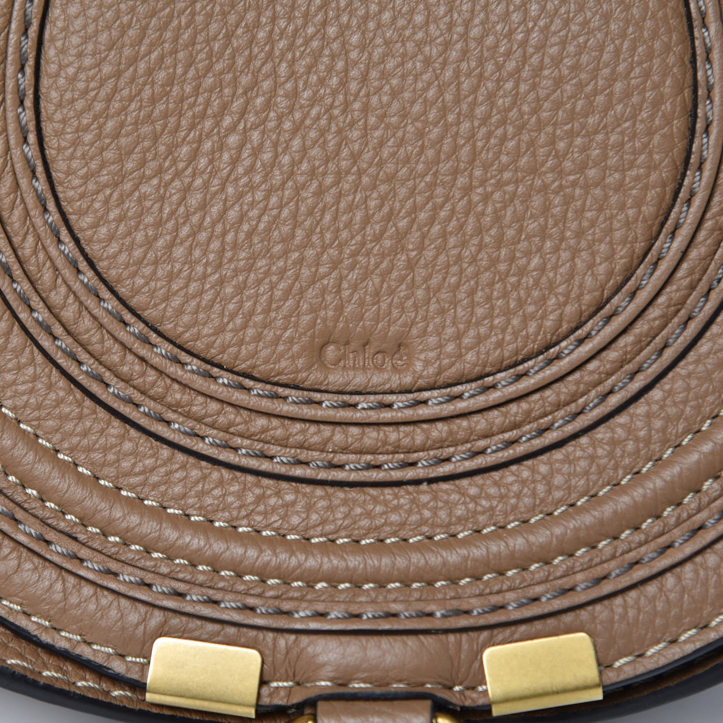 Calfskin Mini Marcie Round Crossbody Bag Nut