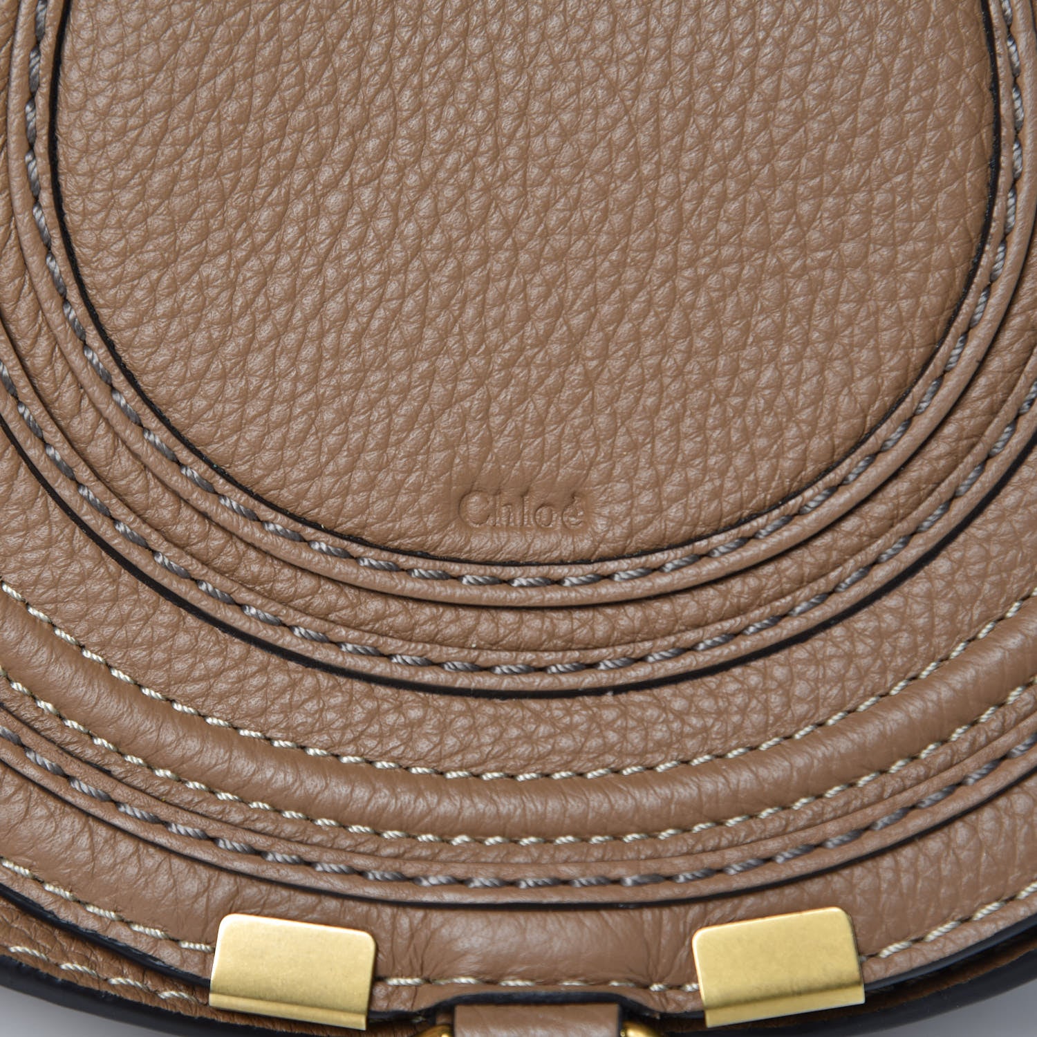 Chloe Calfskin Mini Marcie Round Crossbody Bag Nut 8 of 9