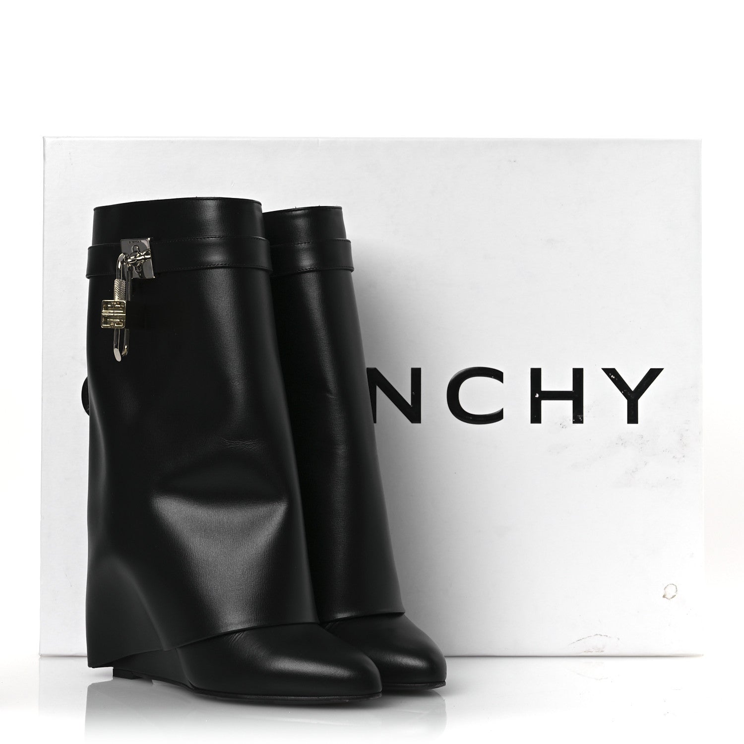 Givenchy Calfskin Shark Lock Ankle Boots 39 Black 11 of 11