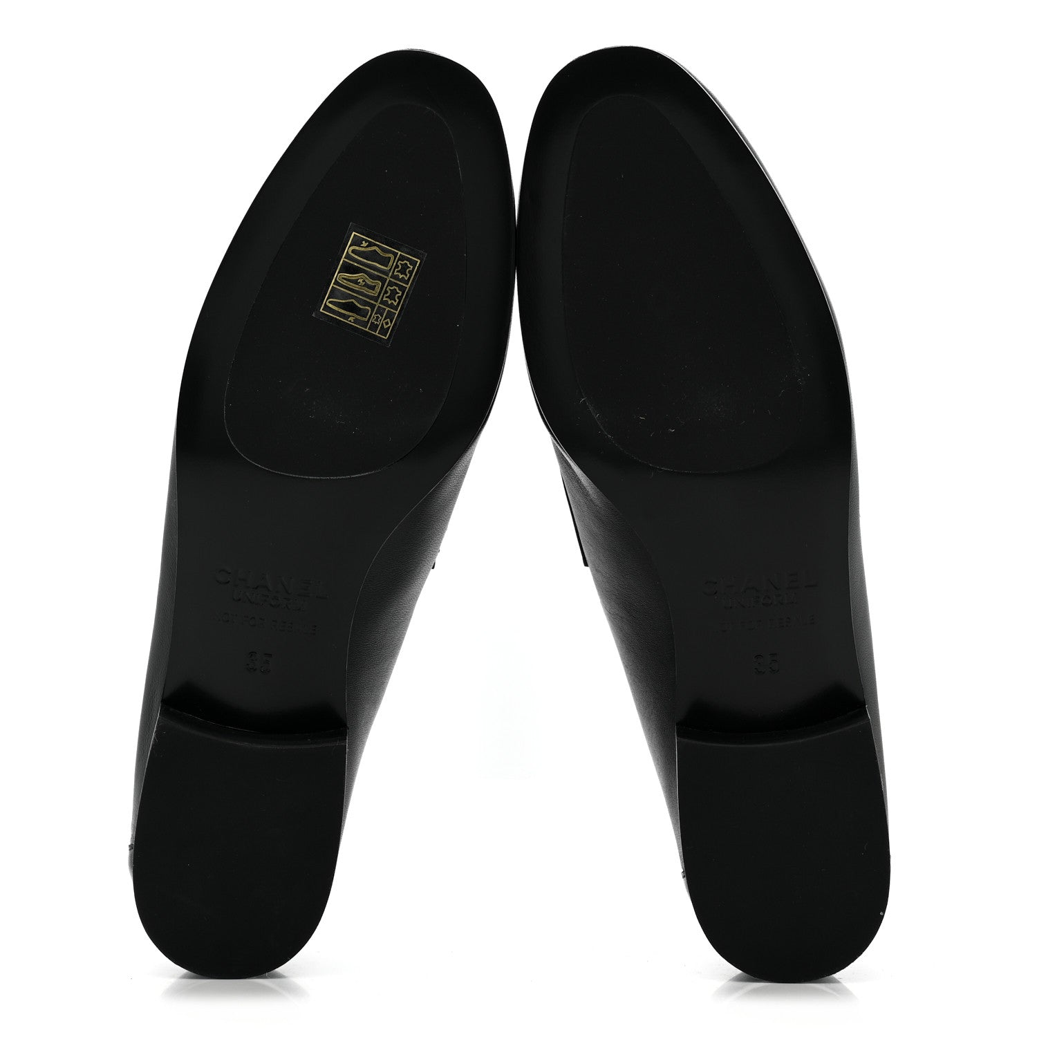 Chanel Lambskin Womens Stitched CC Loafers 35 Black 6 of 11