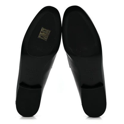 Chanel Lambskin Womens Stitched CC Loafers 35 Black 6 of 11