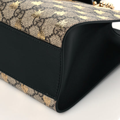 Gucci GG Supreme Monogram Bees Small Padlock Tote Beige Oro Black 11 of 11