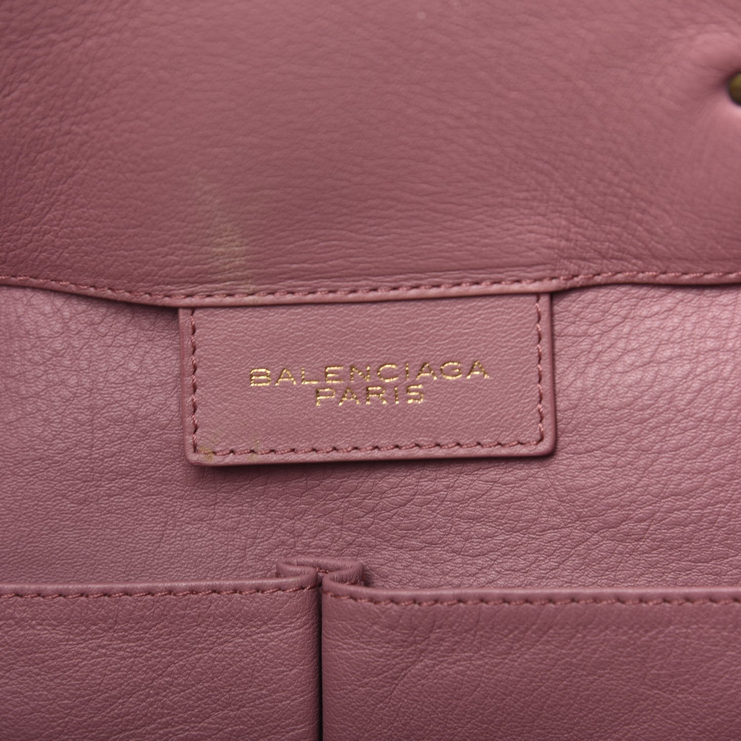 Calfskin Papier Ledger Tote Pink