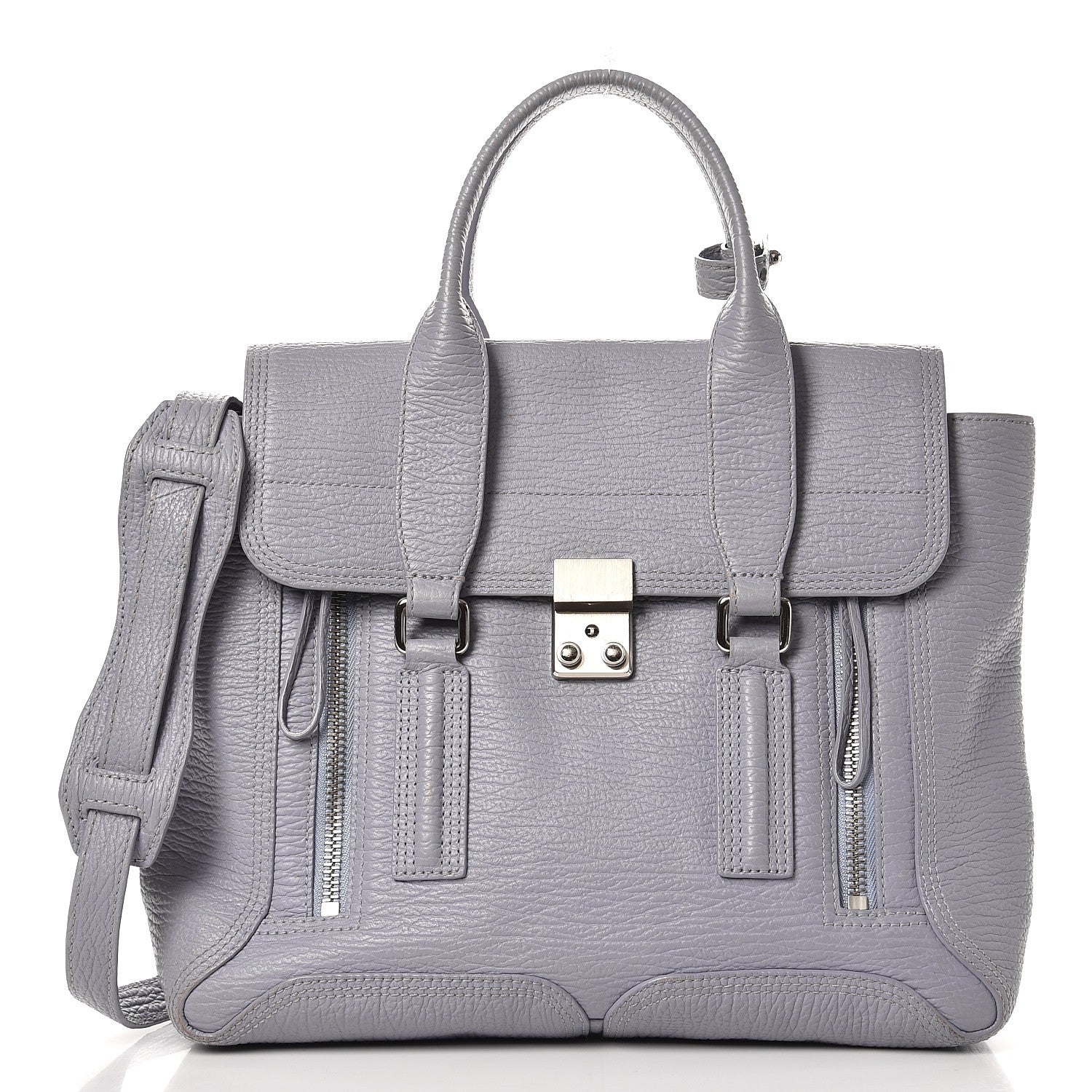 3.1 Phillip Lim 3.1 Textured Calfskin Medium Pashli Satchel Lilac 1 of 13