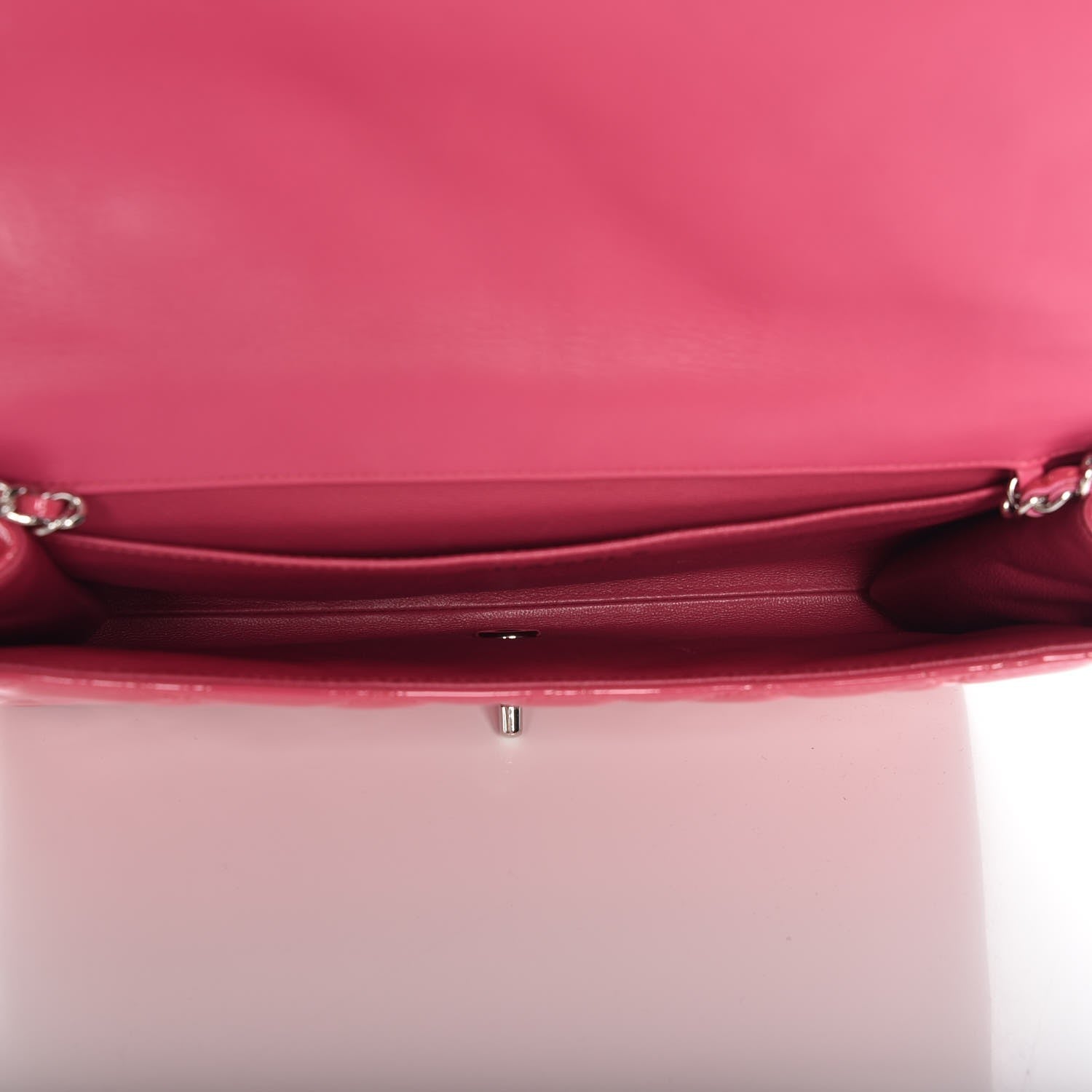 Chanel Patent Quilted Clutch With Chain Flap Fuchsia 5 of 7