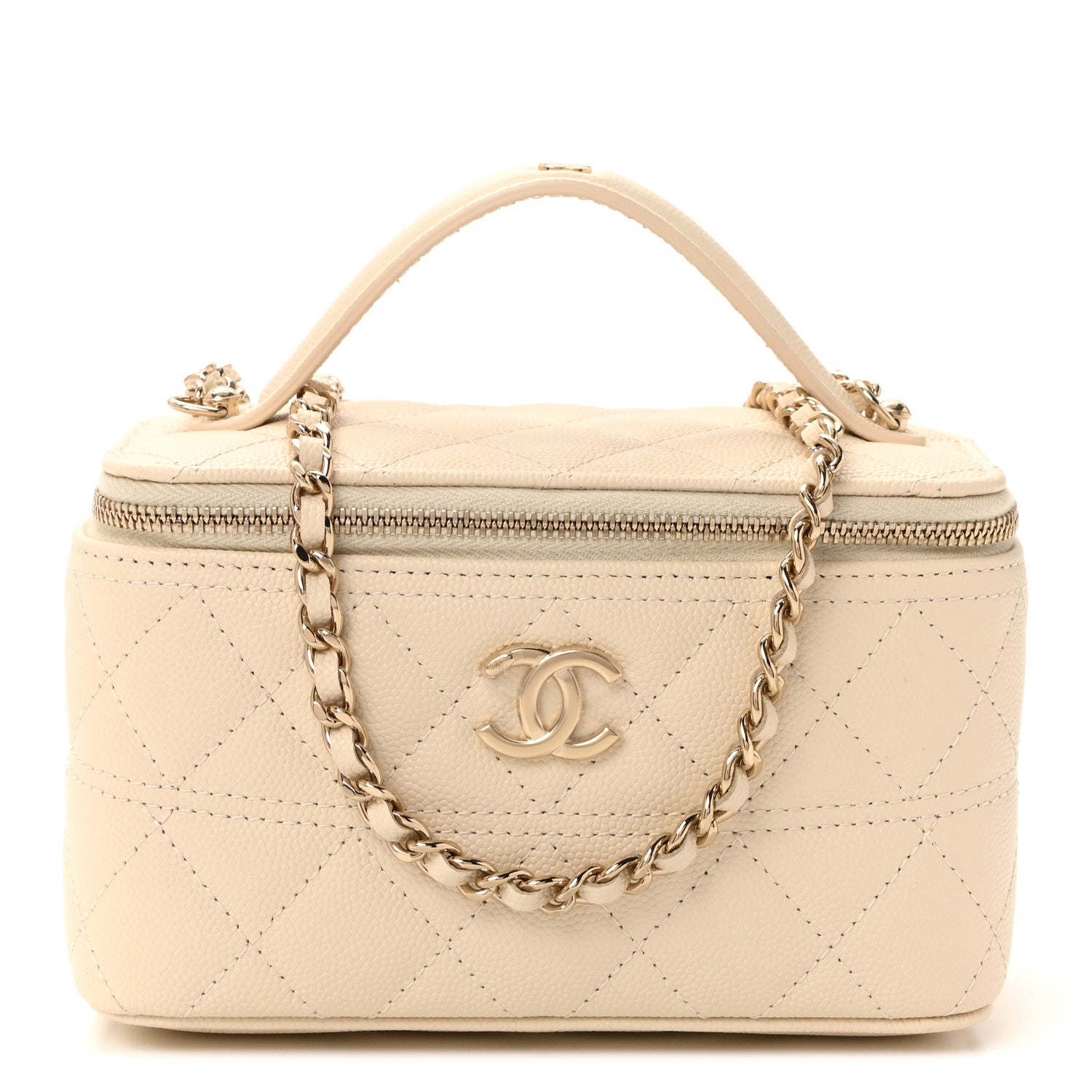 Chanel Caviar Quilted Trendy Handle Mini Vanity Ecru 1 of 11