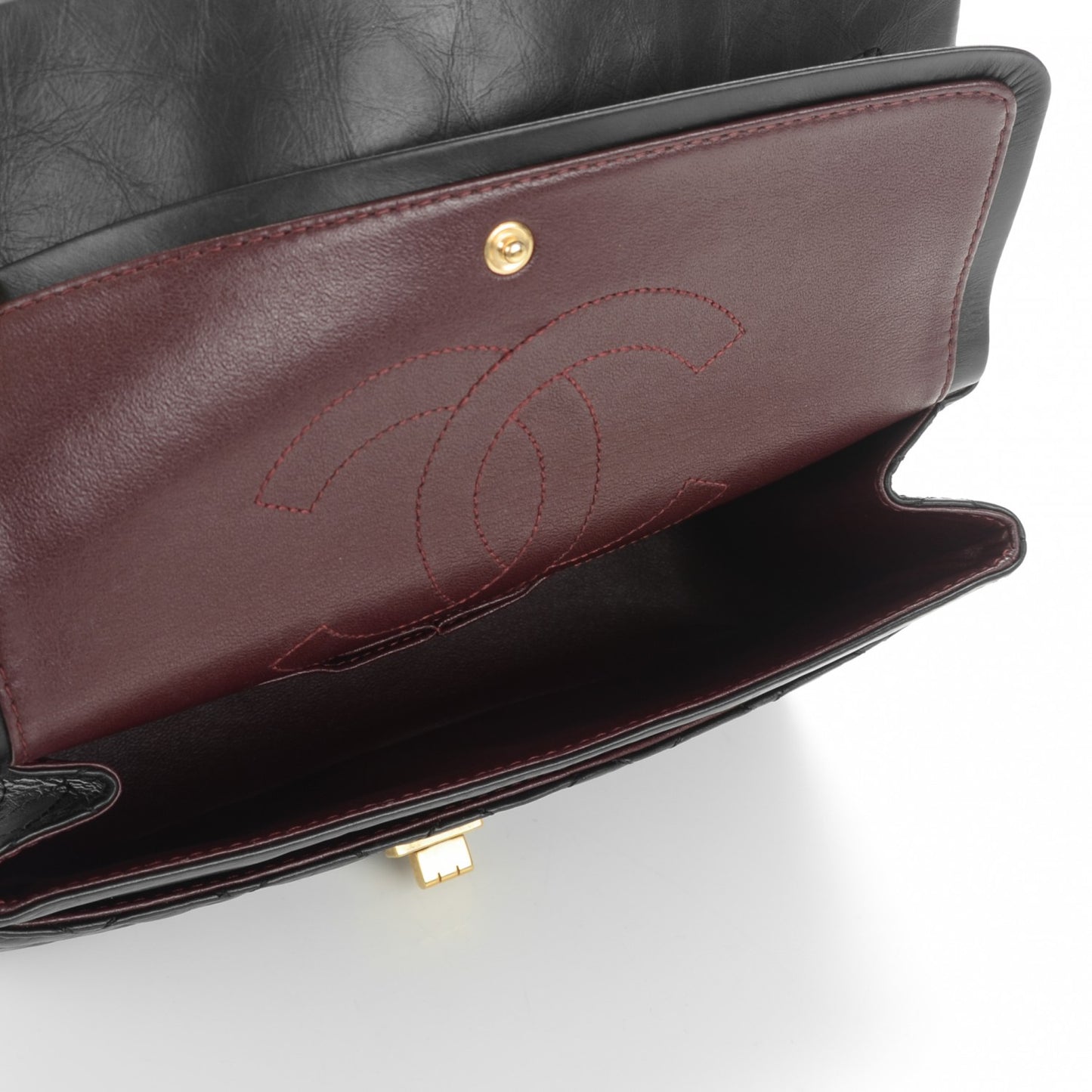 Aged Calfskin Quilted 2.55 Reissue 225 Flap Black