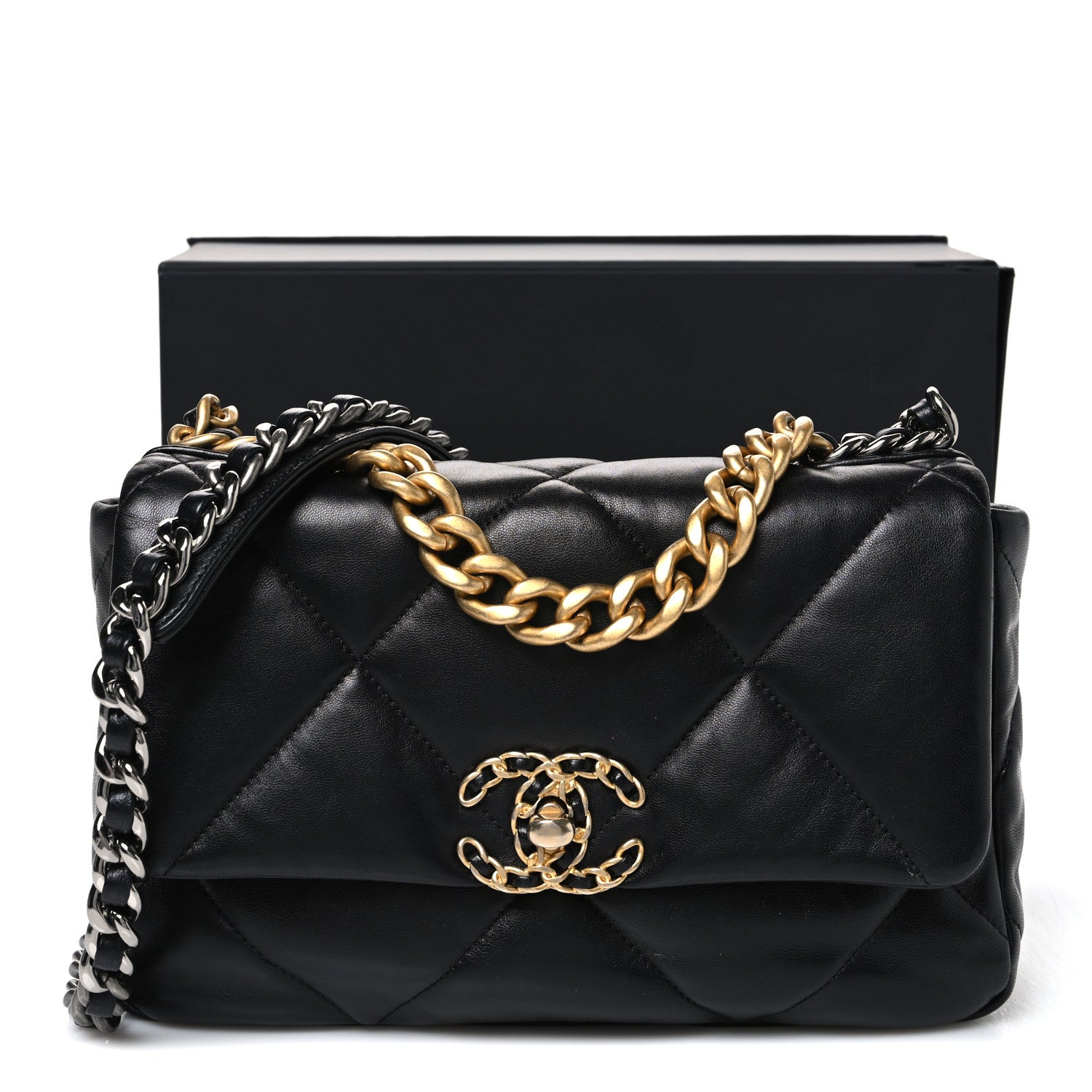 Chanel Lambskin Quilted Medium Chanel 19 Flap Black 11 of 11