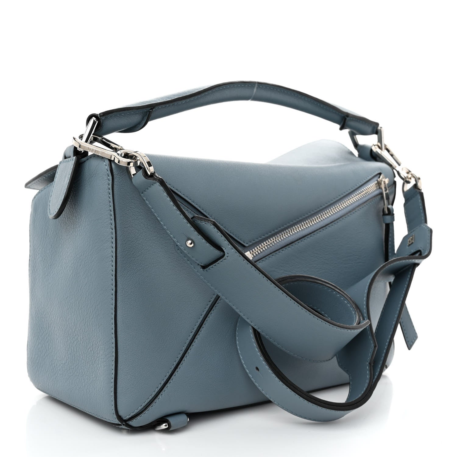 Loewe Calfskin Medium Puzzle Bag Stone Blue 3 of 10
