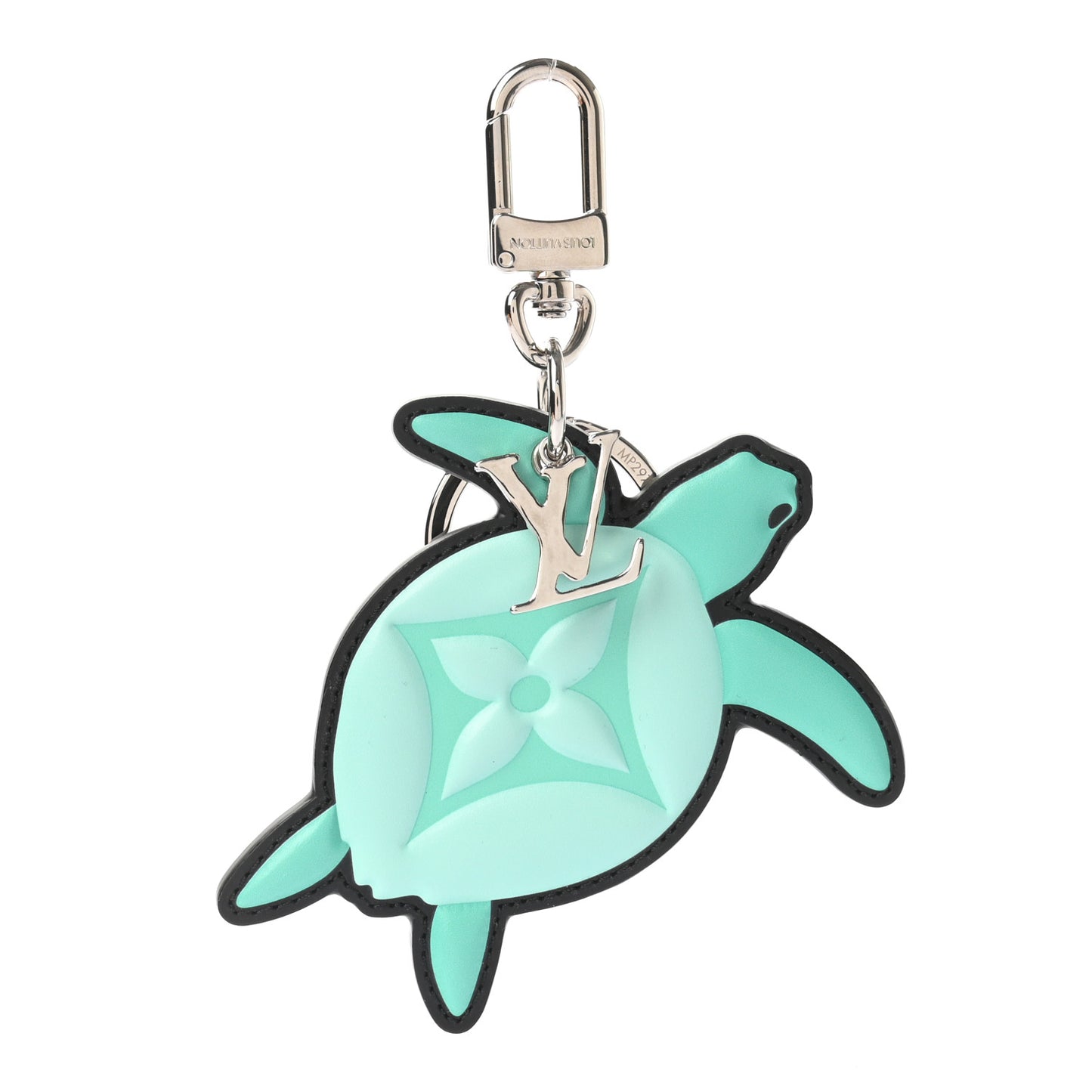 Monogram Turtle Bag Charm Key Holder Green