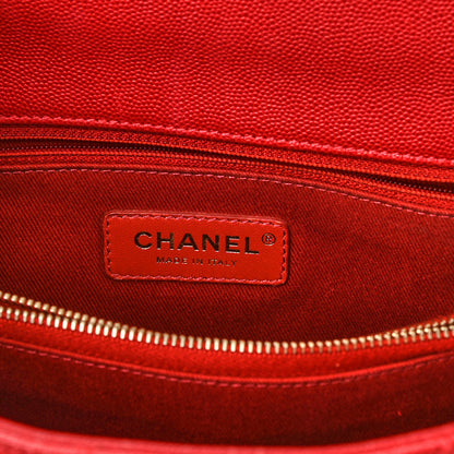 Chanel Caviar Quilted Small Coco Handle Flap Red 6 of 12