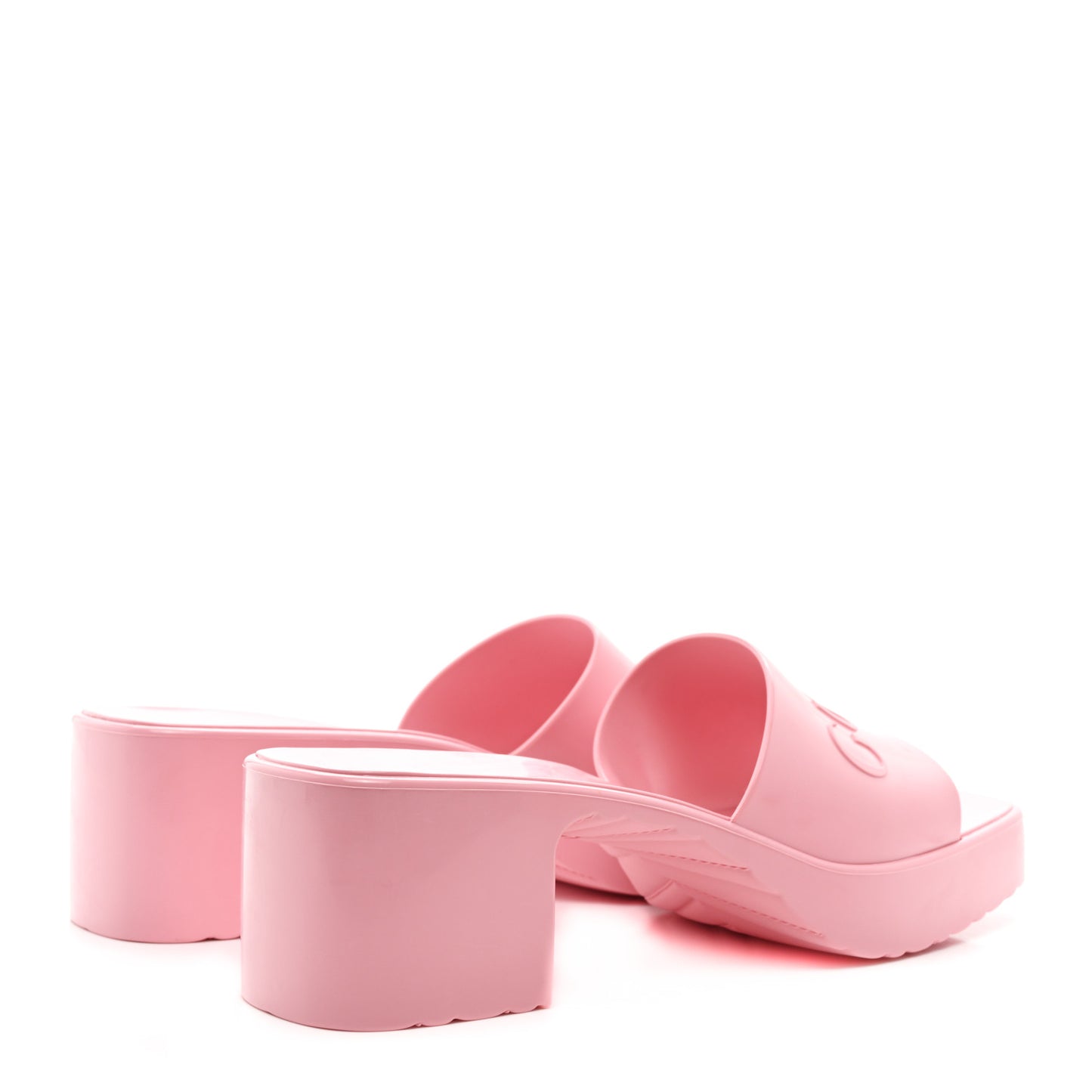 Rubber Gucci Logo Womens Platform 20/60mm Slide Sandals 37 Wild Rose