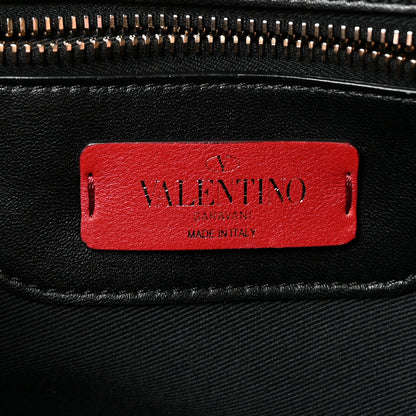 Valentino Garavani Lambskin VLTN Print Candystud Top Handle Bag Black 6 of 9