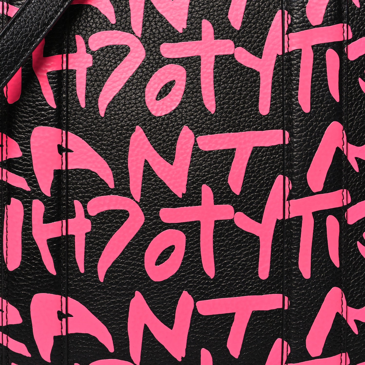 Marc Jacobs X STEPHEN SPROUSE Grained Calfskin Medium The Tote Bag Pink 8 of 9