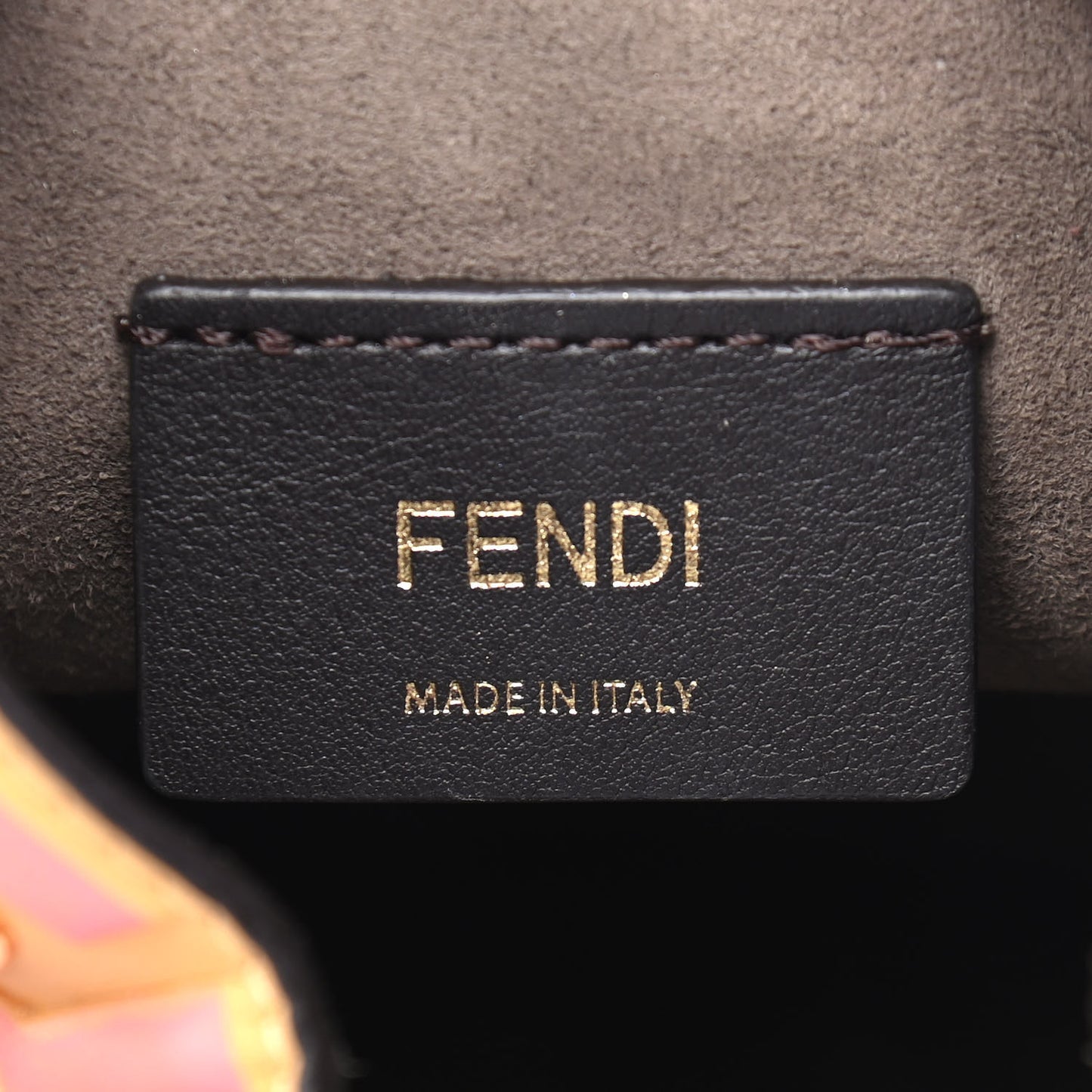 Vitello Liberty F is Fendi Bi-Color FF 1974 Embossed Mini Mon Tresor Bucket Bag Savana Lollypop