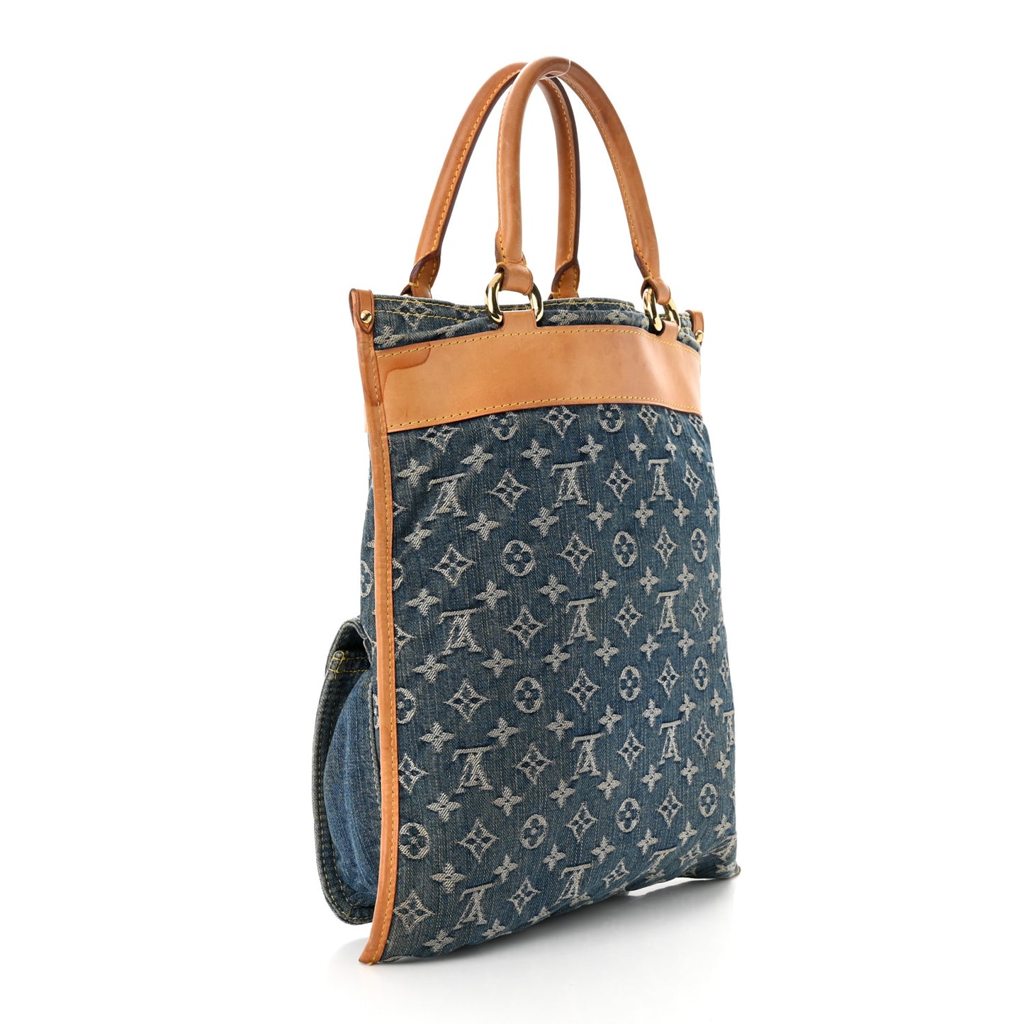 Monogram Denim Sac Plat Blue
