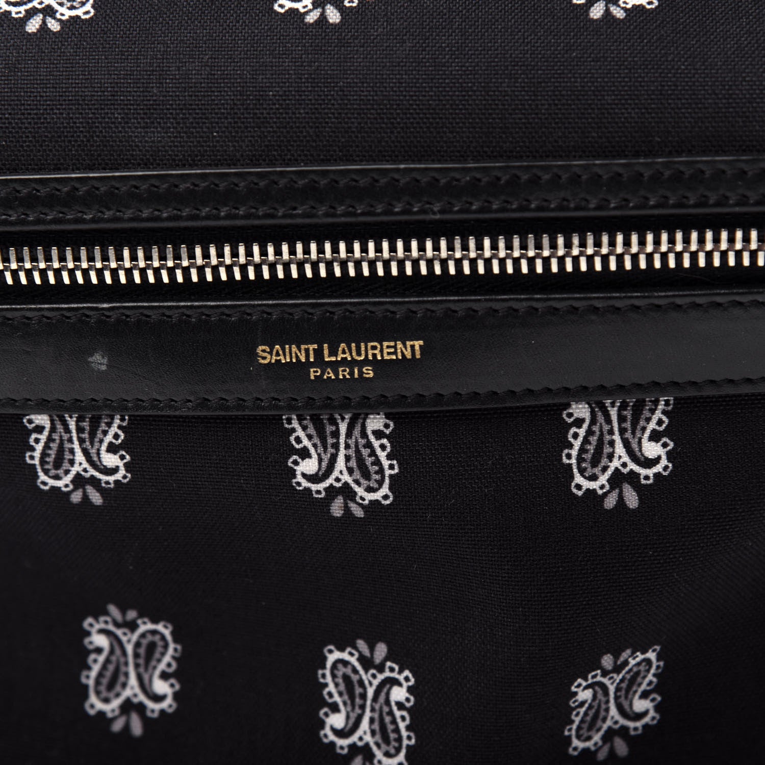 Saint Laurent Canvas Bandana Print City Backpack Black 11 of 12