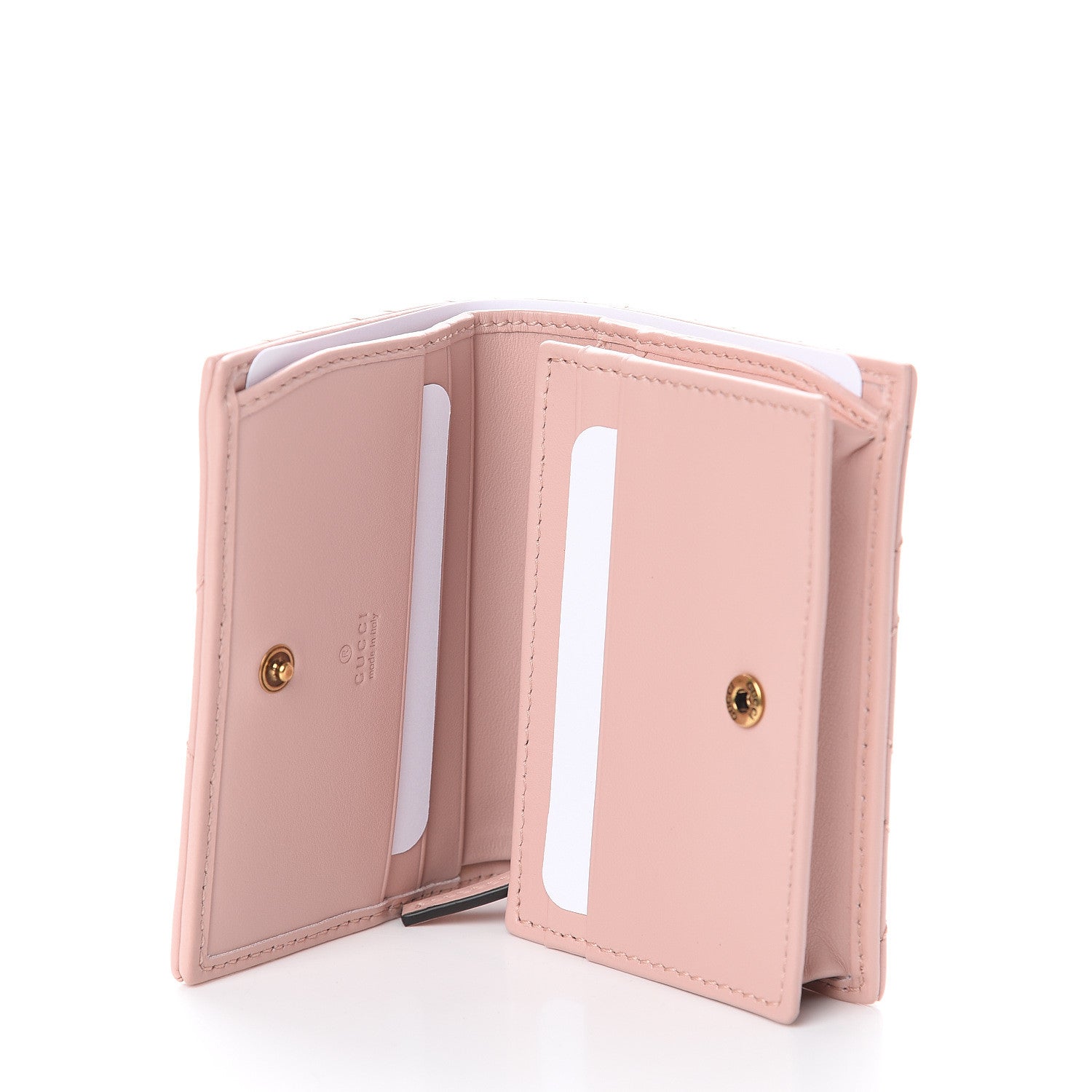 Gucci Calfskin Matelasse GG Marmont Card Case Wallet Perfect Pink 4 of 5