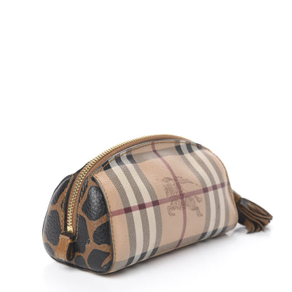 Burberry Haymarket Check Small Evelyn Cosmetic Pouch Natural 3 of 12