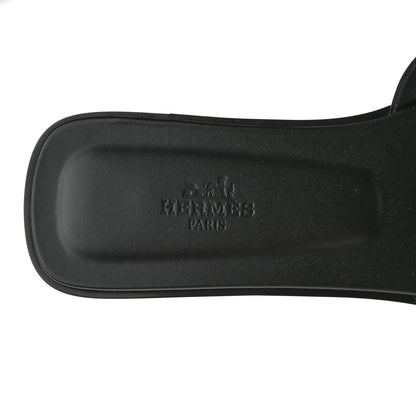 Hermes Box Calfskin Oran Sandals 38 Black 7 of 11