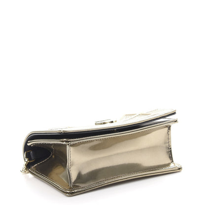 Christian Dior Metallic Patent Micro-Cannage Baby Diorama Flap Bag Champagne 5 of 9