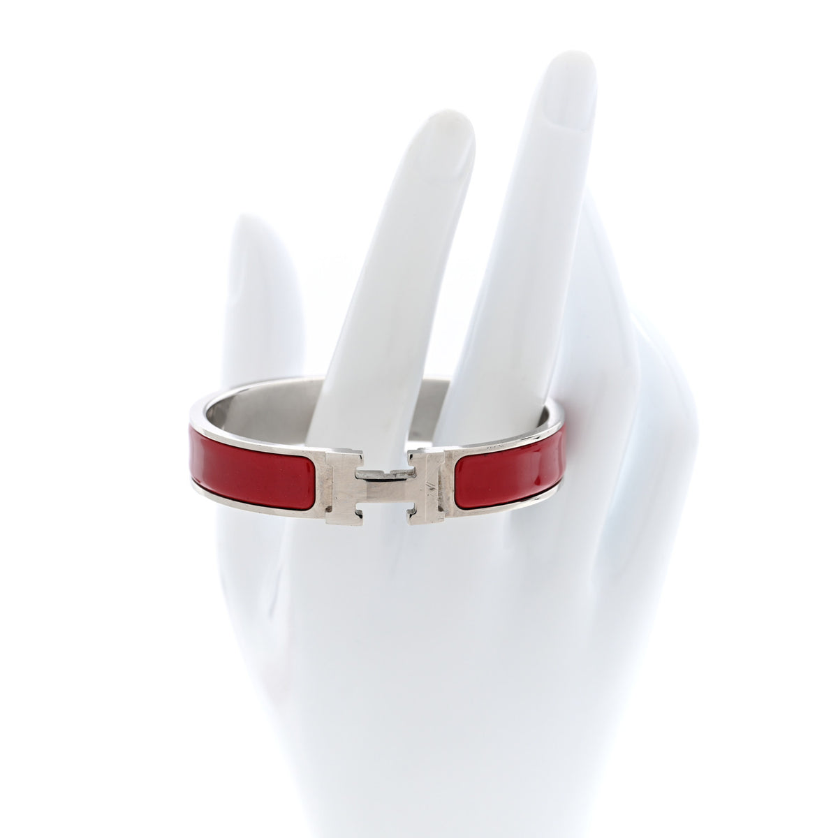 Hermes Enamel Narrow Clic Clac H Bracelet PM Rouge 2 of 5