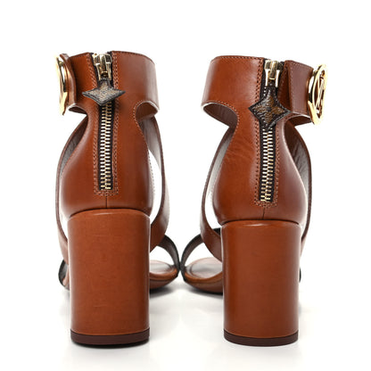 Louis Vuitton Calfskin Monogram Horizon Sandals 39 Cognac Brown 7 of 10