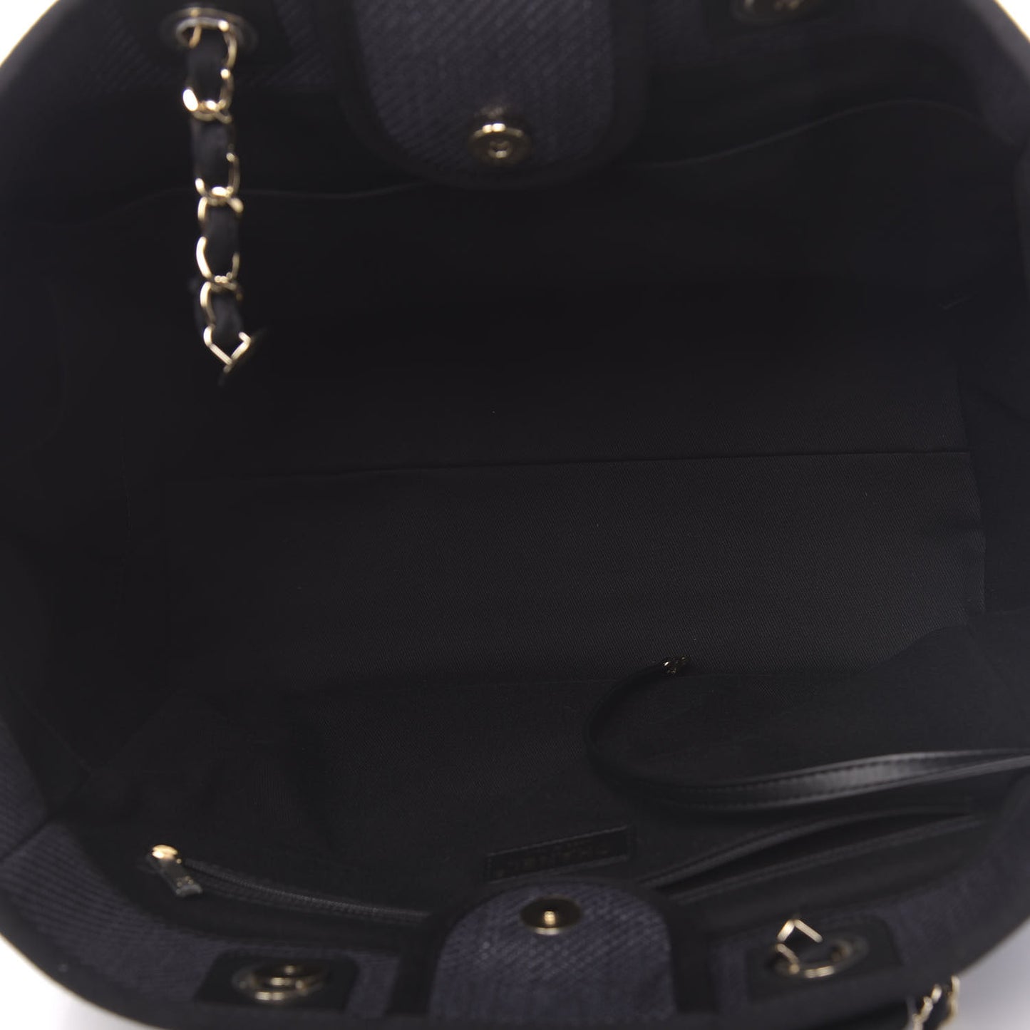 Mixed Fibers Calfskin Medium Deauville Tote Black