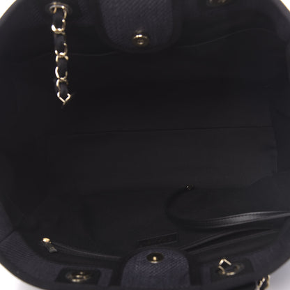 Chanel Mixed Fibers Calfskin Medium Deauville Tote Black 5 of 10
