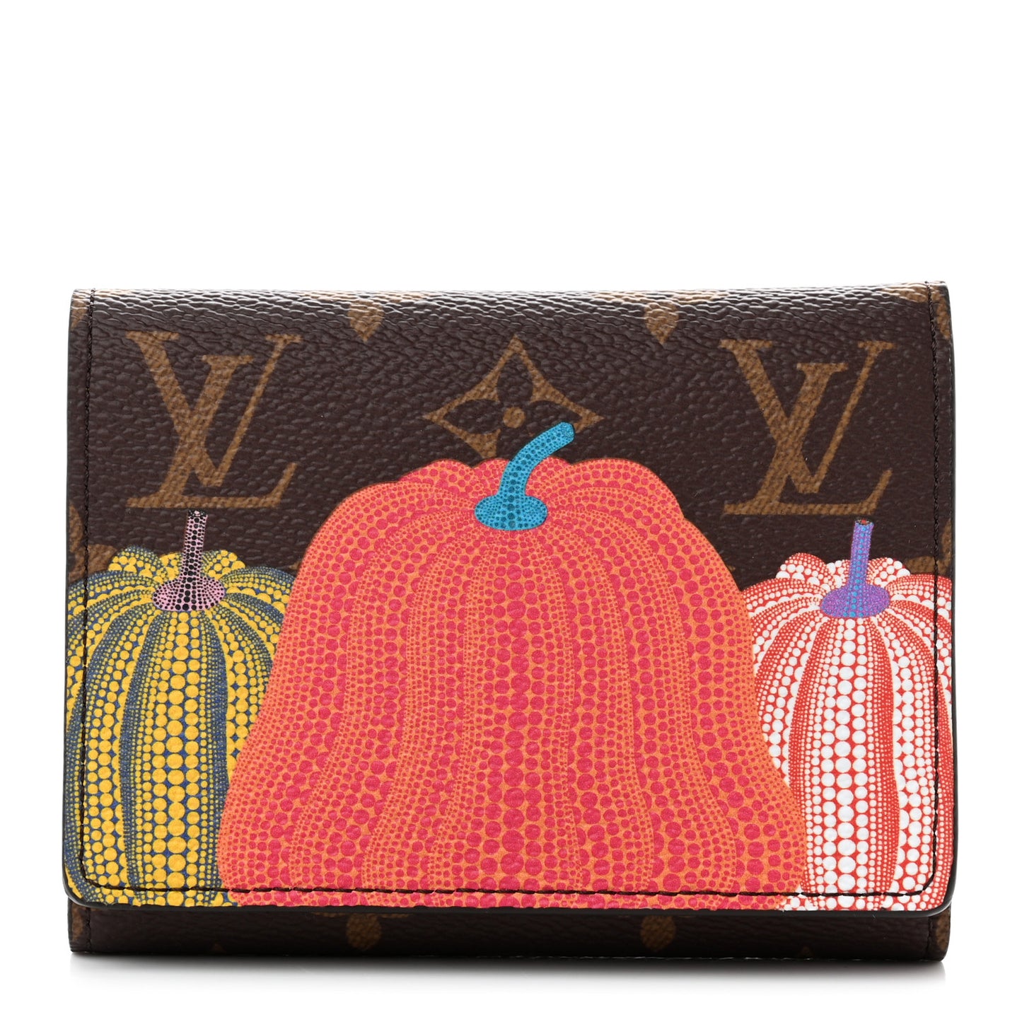 LV X YK Monogram Kusama Pumpkin Victorine Wallet