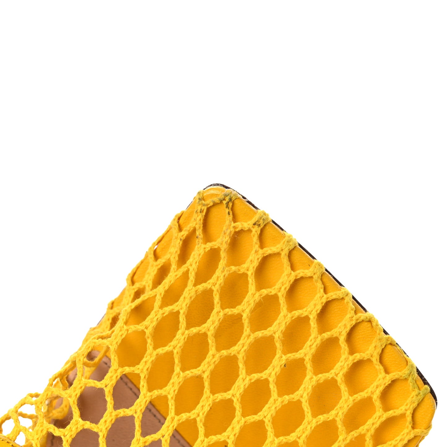 Mesh Nappa Stretch Ankle Tie Sandals 41 Egg Yolk