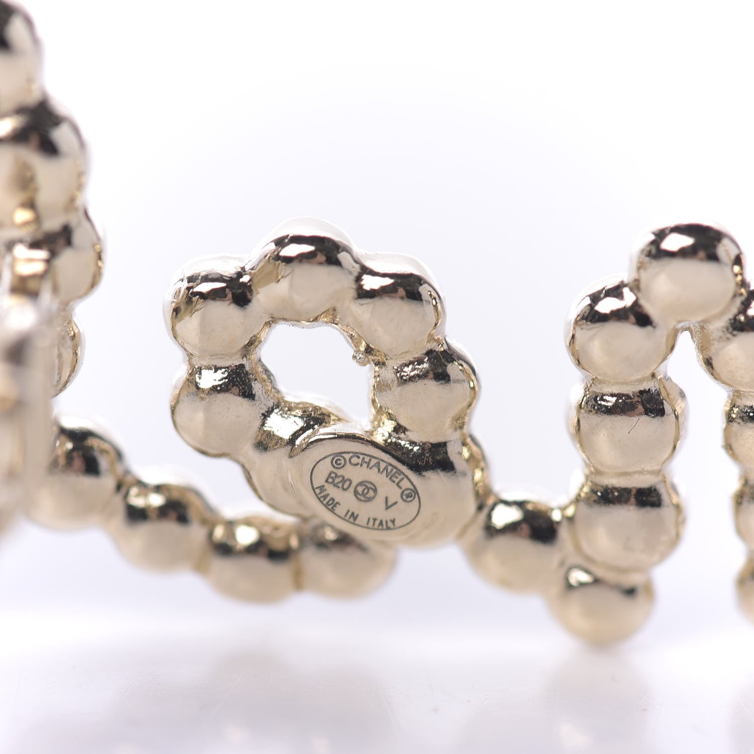 Chanel Metal Glass Swirling Pearls Hair Clip Gold 4 of 4