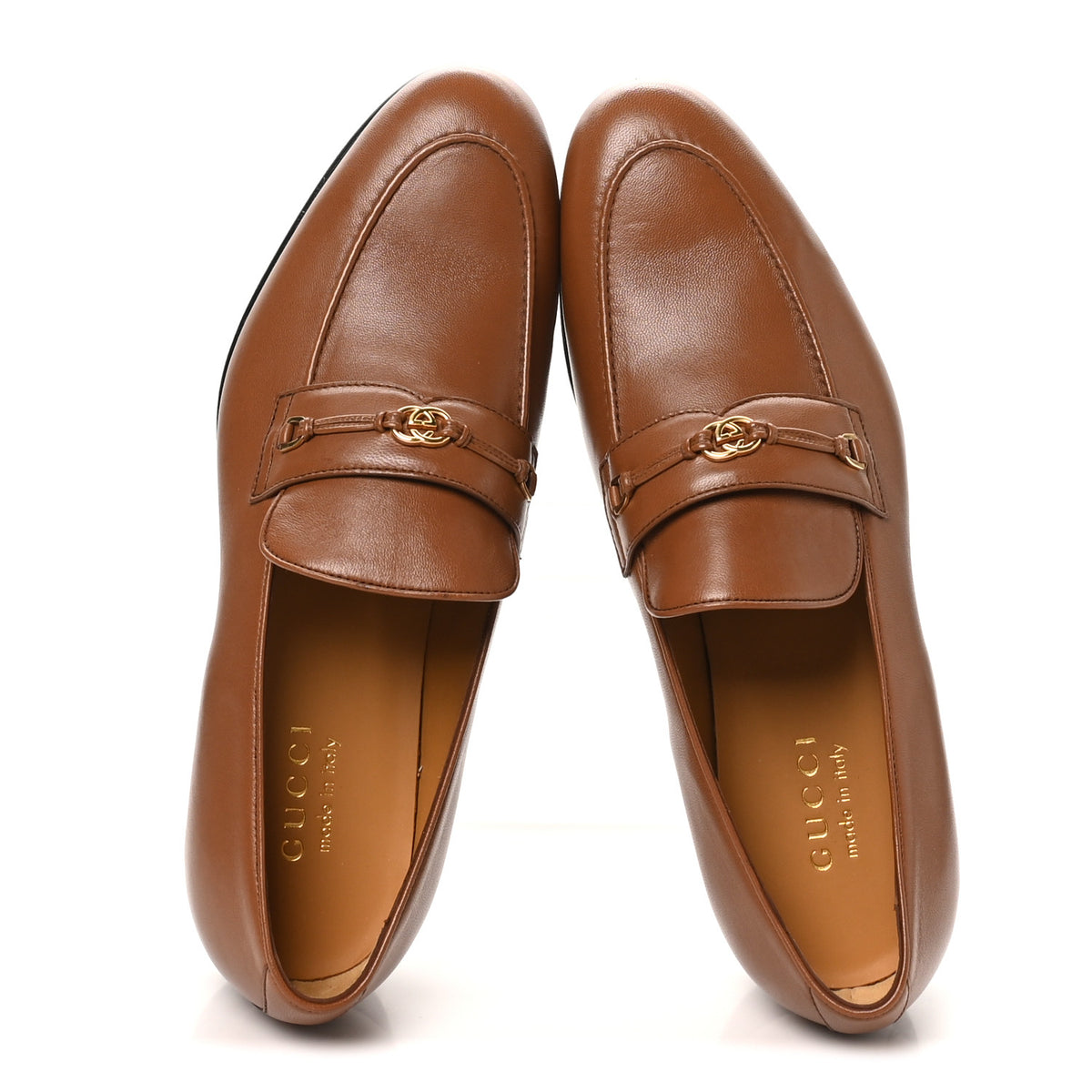 Lambskin Mens Interlocking G Loafers 9.5 Cuir