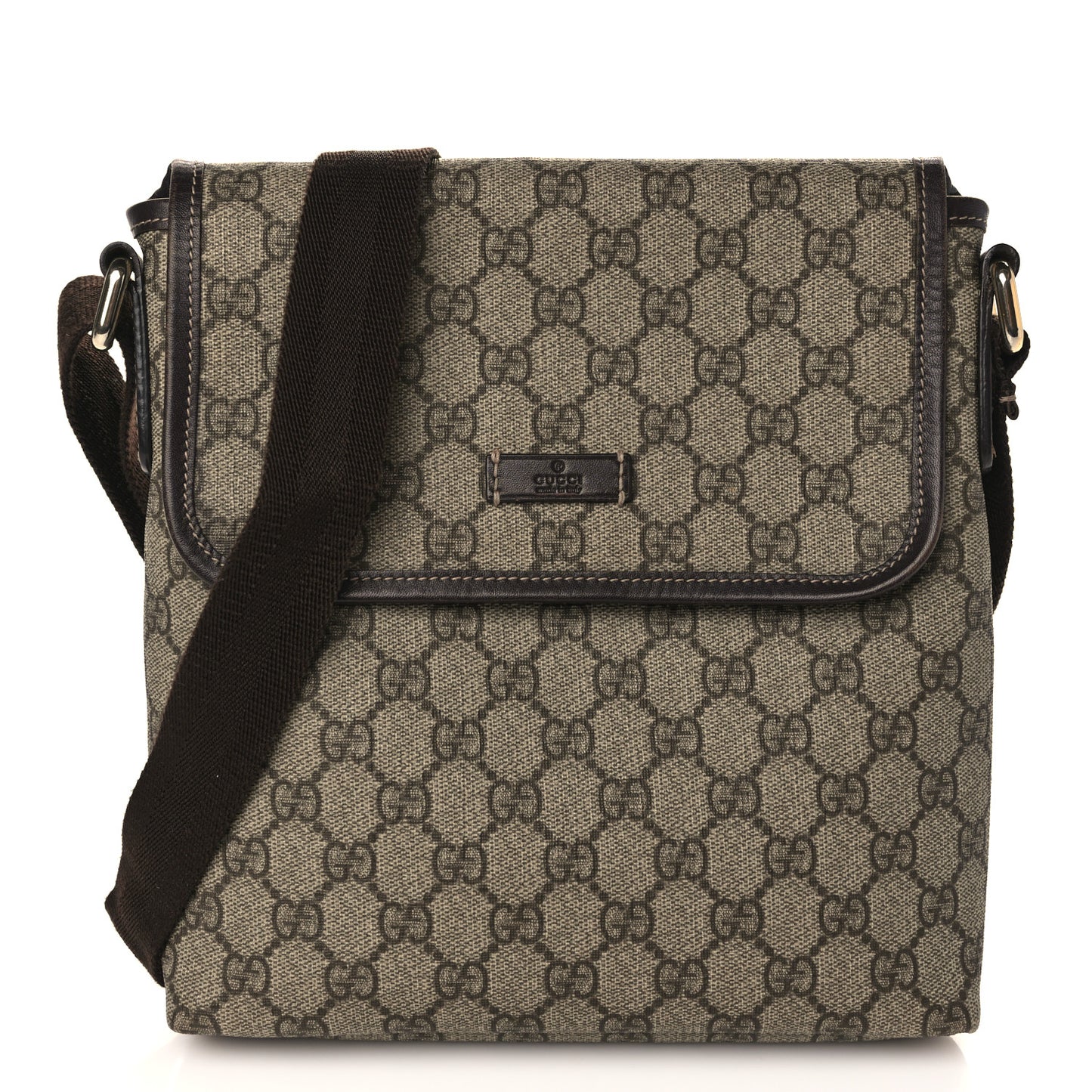 GG Plus Monogram Small Flap Messenger Bag Beige Dark Brown
