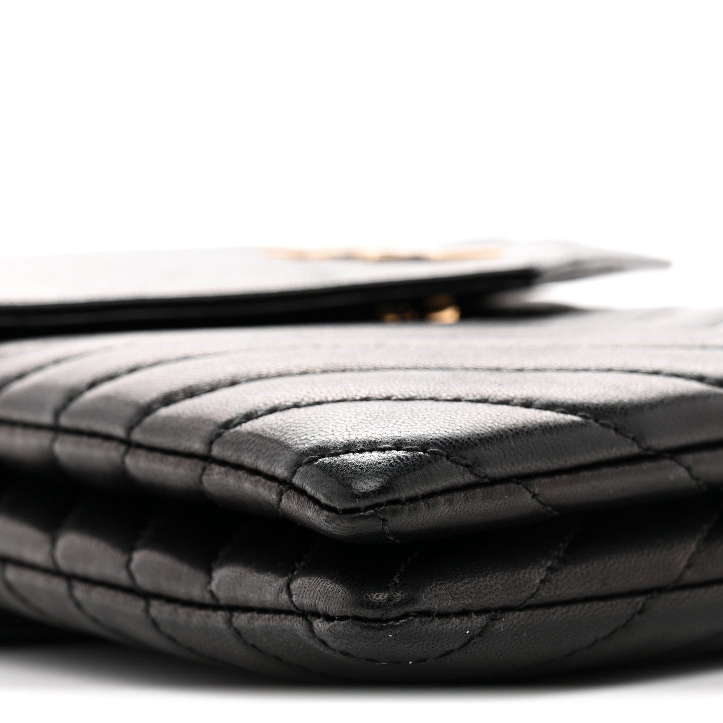 Lambskin Quilted Double Flap Bag Black