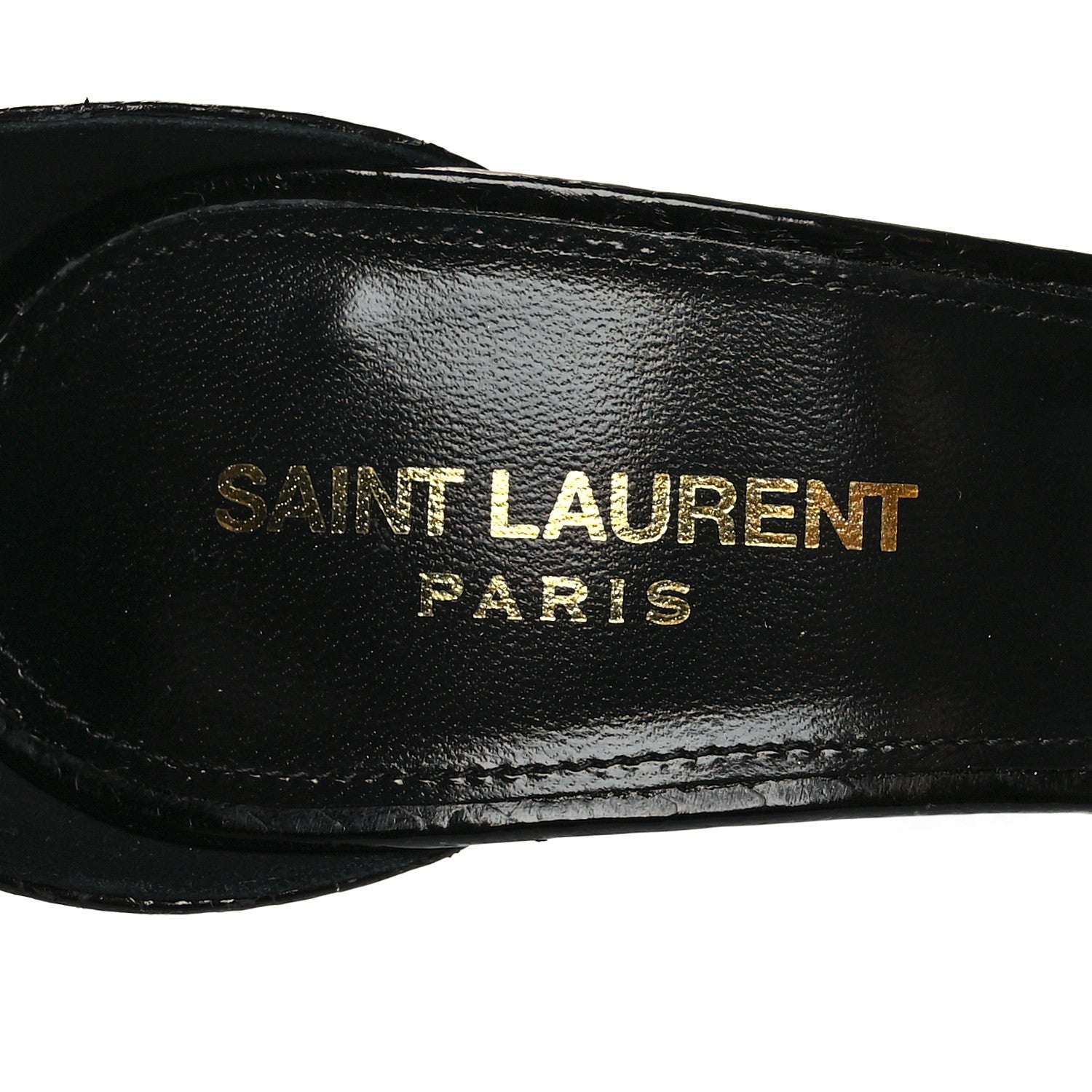 Saint Laurent Ayers Faux Furl Gippy 110 Sandals 38.5 Black 7 of 7
