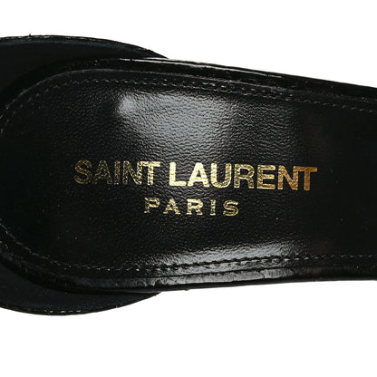 Saint Laurent Ayers Faux Furl Gippy 110 Sandals 38.5 Black 7 of 7