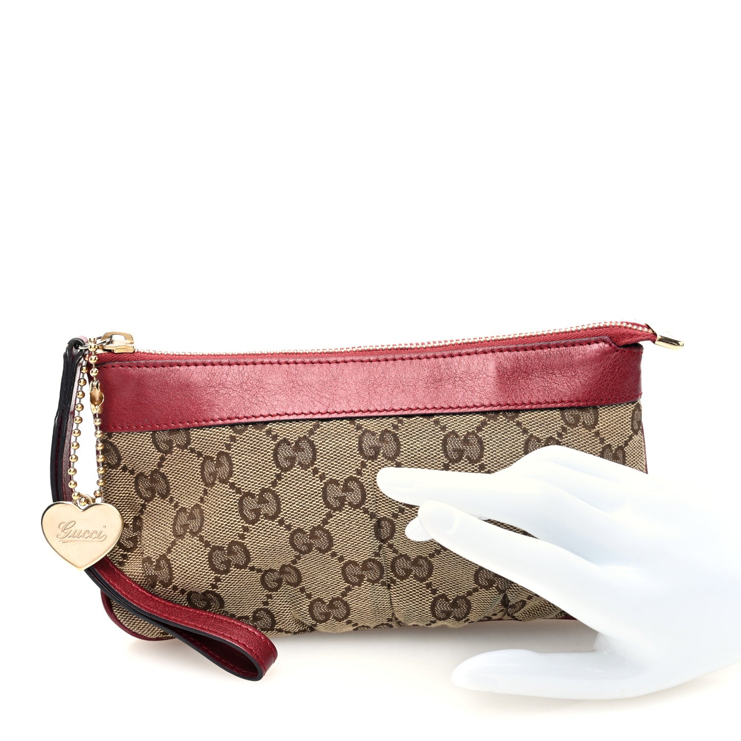 Monogram Hearts Wristlet Bordeaux