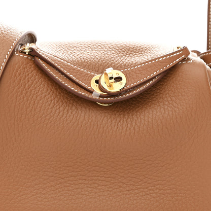 Hermes Taurillon Clemence Mini Lindy 20 Gold 8 of 11