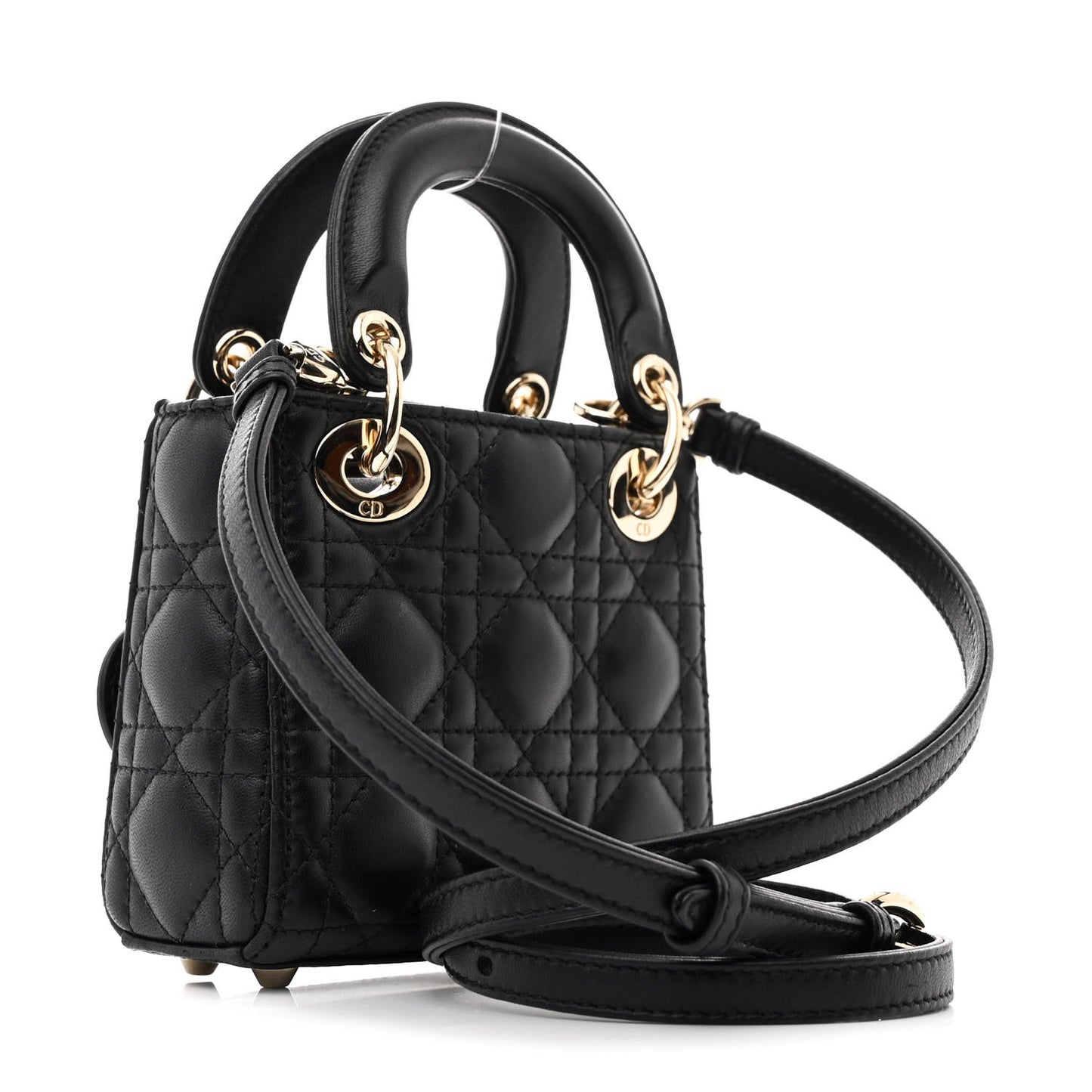Lambskin Cannage Micro Lady Dior Black