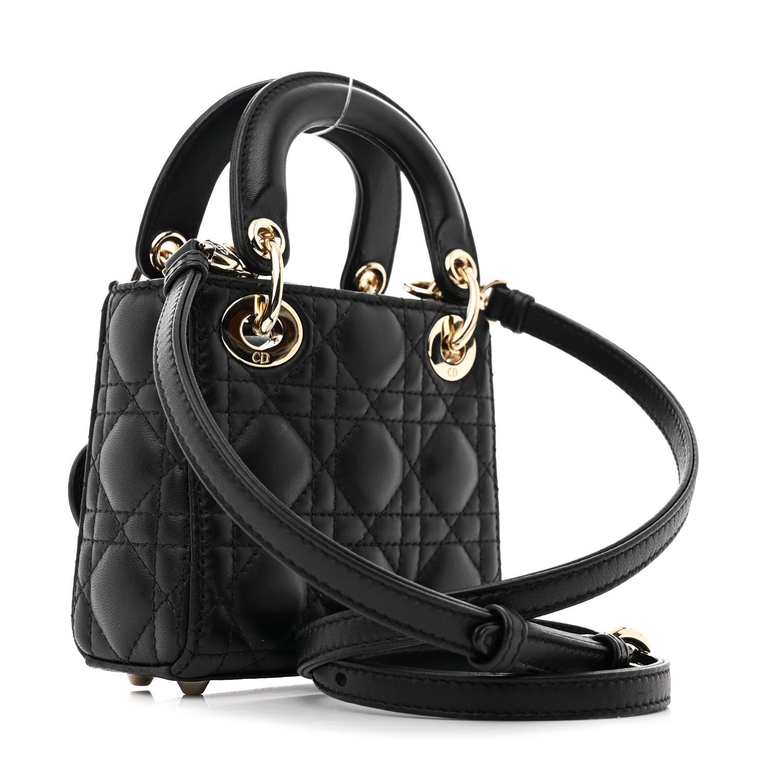 Christian Dior Lambskin Cannage Micro Lady Dior Black 3 of 10