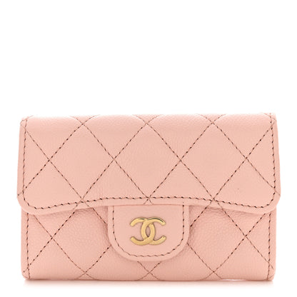 Chanel Caviar Quilted Flap Card Holder Wallet Light Pink 1 of 8