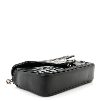 Prada Nappa Gaufre Small Chain Flap Shoulder Bag Black 4 of 11