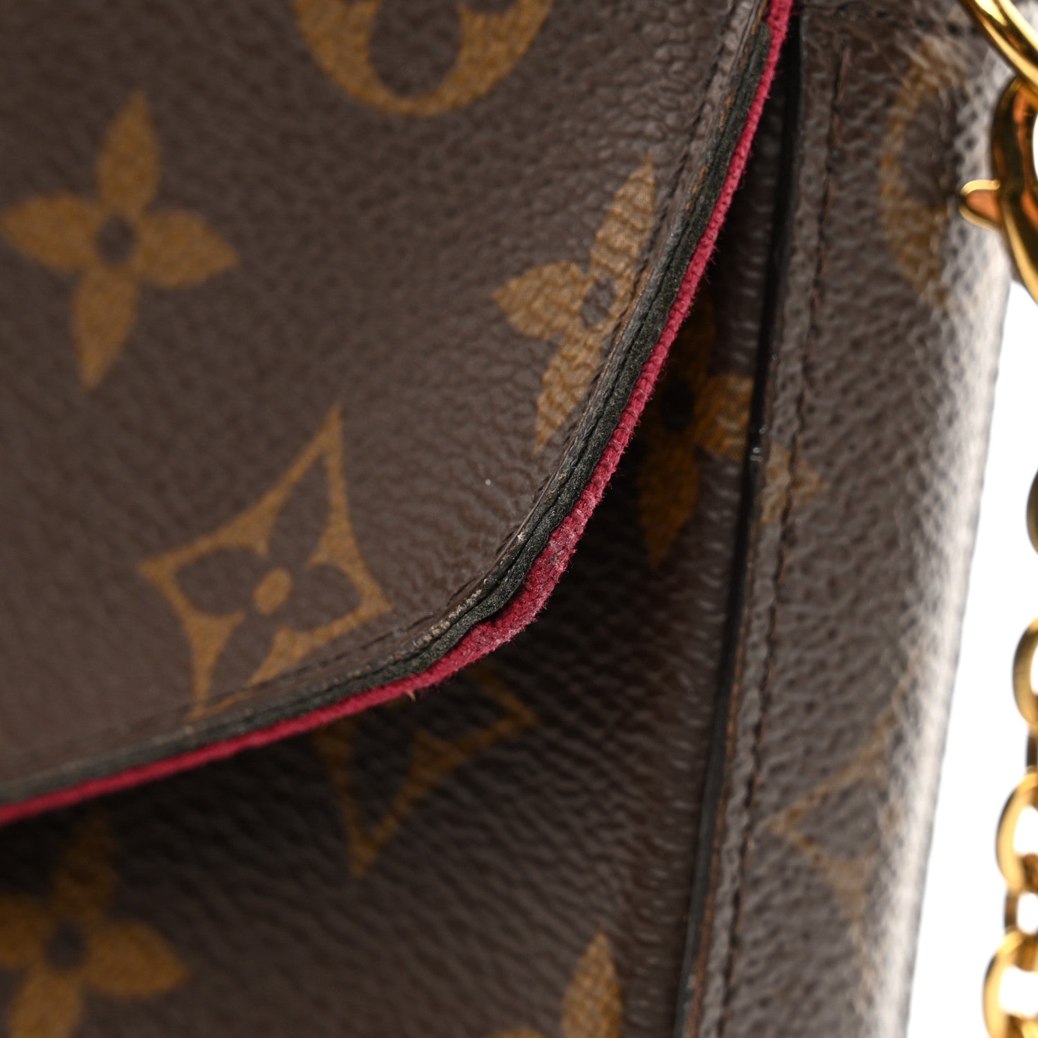Louis Vuitton Monogram Pochette Felicie Chain Wallet Fuchsia 12 of 15